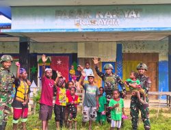 Pengabdian Tanpa Batas, Satgas Yonif 521/DY Gelar Karya Bhakti TNI di Distrik Eragayam