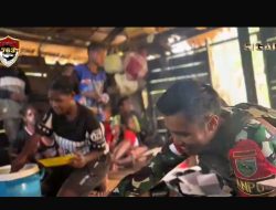 Satgas Yonif 763/SBA Laksanakan Makan Bersama Masyarakat