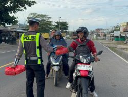 Sat Lantas Polres Mesuji Gelar Tasi Berkah Presisi, Berbagi Takjil dan Air Mineral di Bulan Ramadhan