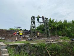 Jembatan Gantung Garuda Masuk Tahap Pemasangan Menara Pylon Sebelah Timur
