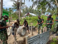 TMMD Ke-127 Kodim 1804/Kaimana Kembali Laksanakan Pemasangan Cincin Sumur Air Bersih di Kampung Sisir