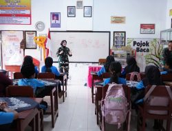 Sasar Program Non Fisik Satgas TMMD Berikan Wasbang Serta Tanamkan Kedisiplinan Di Sekolah Dasar