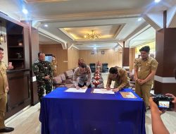 Wujud Sinergitas TNI dan Pemerintah Daerah, Dandim 1310/Bitung Tandatangani Karya Bakti Revitalisasi Marshalling Area Yon TP 916 Makawidey