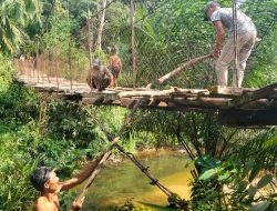 Perbaikan Jembatan Gantung Perintis Sei Kanan Tuntas, Akses Masyarakat Kembali Lancar