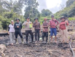Bhabinkamtibmas Dampingi Tanam Jagung Mandiri di Desa Pawis Hilir, Dukung Program Ketahanan Pangan Nasional