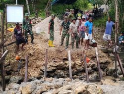 TMMD Ke-127 Kodim 1804/Kaimana Genjot Pengecoran Jembatan Kampung Marsi