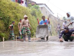 Pengecoran Rabat Jalan TMMD Ke 127 Kodim 0808/Blitar Tunjukkan Progres Signifikan di Desa Krisik