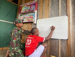 Akses Pendidikan belum Ada : Pos Denom Satgas Yonif 751/VJS Gelar Calistung untuk Anak-Anak