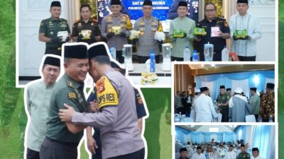 Kasdim 0418/Palembang Hadiri Safari Ramadan dan Pemusnahan Narkoba di Polrestabes Palembang