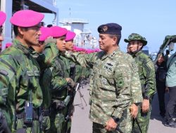 Panglima Armada III Hadiri Upacara Penyambutan Satgas Pamtas RI–PNG Mobile Gobang VII Yonif 9 Marinir TA 2026