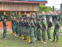 TNI Hadir Bersama Rakyat, Saat Apel Pengecekan Kesiapsiagaan di Lokasi TMMD ke-127