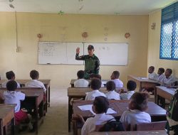 Pos Kimaam Satgas Kewilayahan Yonif 123/Rajawali Gelar Kegiatan GADIK di SD Inpres Distrik Kimaam Merauke