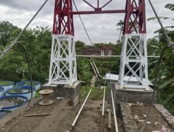 Pembangunan Jembatan Gantung Garuda Mulai Kelihatan Hasilnya
