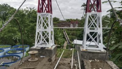 Pembangunan Jembatan Gantung Garuda Mulai Kelihatan Hasilnya