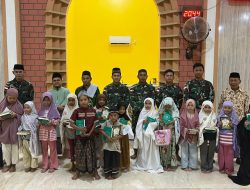 Satgas Yonif 123/Rajawali Berbagi Berkah Ramadan dengan Penyerahan Al-Qur’an dan Iqra di Mappi