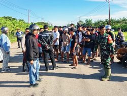 Tertibkan Balap Liar, TNI–POLRI Bersinergi Amankan Jalan di Tanah Miring