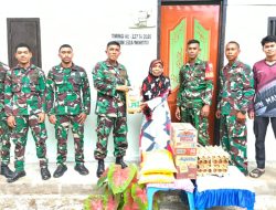 Dansatgas TMMD Ke-127 Kodim 1514/Morotai Berikan Santunan Sembako kepada Warga Desa Mandiri