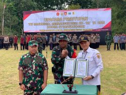 Brigjen TNI M Andhy Kusuma Resmikan Jalan Hasil TMMD 127 Di Desa Kembang