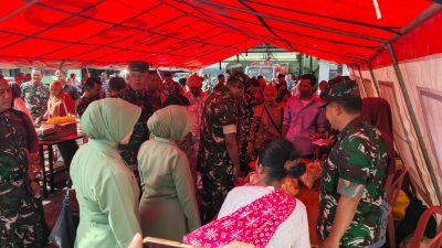 TNI Gelar Bazar Ramadhan Serentak, Halaman Kodim Wonogiri Dipadati Pembeli