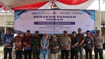 Polres Mesuji Gelar Gerakan Pangan Murah di Pasar Simpang Pematang