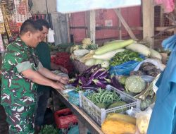 Babinsa Koramil 02/Kuta Makmur Cek Harga Sembako, Dialog Santai dengan Pemilik Warung