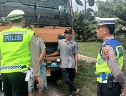 Satlantas Polres Batu Bara Sosialisasikan Larangan Kendaraan Sumbu 3+, Jamin Kelancaran Lalu Lintas Jelang Lebaran