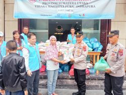 Kapolsek Indrapura bersama Paramita Foundation Bagikan Sembako, Bentuk Kepedulian Antarumat Beragama Jelang Idul Fitri