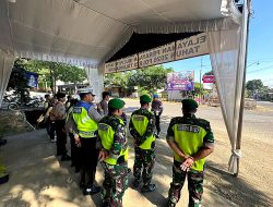 TNI–Polri Bersama Instansi Terkait Amankan Pos Pam Idul Fitri di Pertigaan JLS Besuki