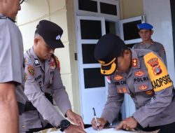 Di Tengah Guyuran Hujan, Polres Bener Meriah Laksanakan Sertijab Kabag Ops dan Kasat Intelkam