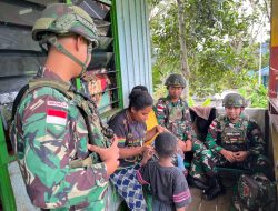 Sosialisasi Kesehatan dan Penyaluran Bantuan Sembako oleh Satgas Yonif 521/DY kepada Masyarakat Distrik Kelila