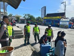 Wujudkan Keamanan Pemudik, TNI Dan Polri Laksanakan Patroli Pengamanan Di Terminal Angkutan