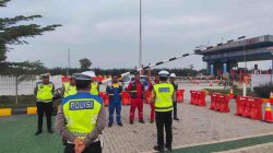 Satlantas Polres Batu Bara Gelar Patroli Gabungan Jelang Mudik, Himbau Keselamatan di Pintu Tol Lima Puluh