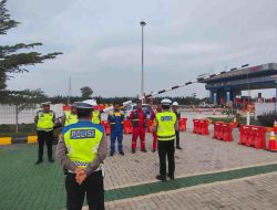 Satlantas Polres Batu Bara Gelar Patroli Gabungan Jelang Mudik, Himbau Keselamatan di Pintu Tol Lima Puluh