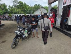 Pastikan Stok BBM Aman Jelang Idul Fitri, Personel Polsek Mempawah Hulu Sambangi SPBU Karangan