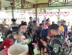Jumat Berkah di Tanah Asmat: Satgas Yonif 123/Rajawali Gelar Komsos dan Makan Bersama Warga Kampung Binam