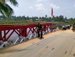 Koramil Laksanakan Patroli Pengecekan Jembatan Bailey, Pastikan Warga Aman Melintas