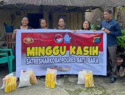 Satresnarkoba Polres Batu Bara Gelar Minggu Kasih, Sasar Masyarakat dengan Bantuan Sembako dan Sosialisasi Bahaya Narkoba
