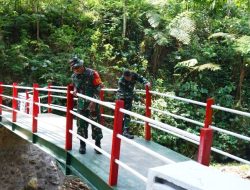 Menjelang Penutupan TMMD Ke 127, Dan SSK Satgas Lakukan Pengecekan Jembatan Merah Putih Rampung 100 Persen