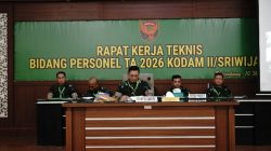 Aspers Kasdam II/Sriwijaya Pimpin Rakernis Bidang Personel TA 2026: Perkuat SDM yang Modern dan Adaptif