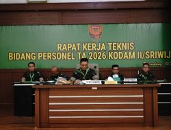 Aspers Kasdam II/Sriwijaya Pimpin Rakernis Bidang Personel TA 2026: Perkuat SDM yang Modern dan Adaptif