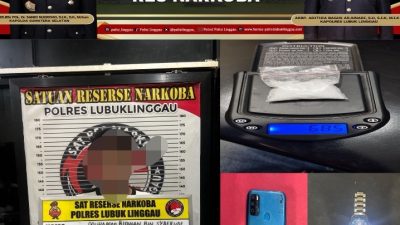 Kurir Sabu 6,85 Gram dari Padang Ditangkap di Lubuk Linggau, Sempat Buang Barang Bukti