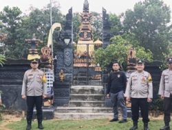 Siap Pengamanan Nyepi, Personel Polres Mesuji dan Polsek Jajaran Kawal Ibadah Umat Hindu di Pura-Pura
