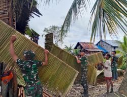 Prajurit Yonif 123/Rajawali Bersama Tokoh Adat Fayit Lestarikan Budaya Asmat Lewat Rumah Adat Bujang (Jew)