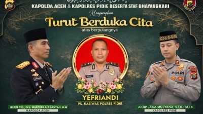 Kapolda Aceh dan Kapolres Pidie Sampaikan Duka Cita atas Wafatnya IPTU Yefriandi