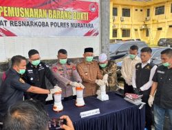 Polres Musi Rawas Utara Musnahkan 1 Kilogram Sabu Hasil Ungkap Kasus Februari 2026