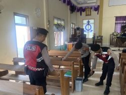 Jajaran Sat Samapta Polres Mesuji Lakukan Sterilisasi dan Pengamanan di Gereja Gereja Yang Melaksanakan Ibadah Paskah