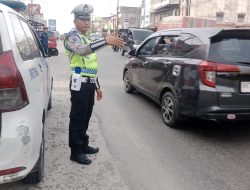 Sat Lantas Polres Batu Bara Gelar Patroli Sore di Jalinsum Pajak Delima Indrapura