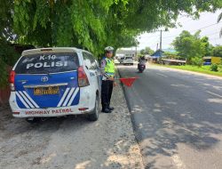 Sat Lantas Polres Batu Bara Gelar Patroli Jalinsum dan Kibas Bendera Merah di Lokasi Rawan
