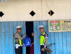 Sat Lantas Polres Mesuji Gelar “TASI BERKAH”, Salurkan Bantuan Beras Kepada Warga Kurang Mampu