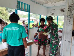 Satgas Yonif 123/Rajawali Bersama Puskesmas Wonggi Gelar Penyuluhan Kesehatan, Warga Antusias